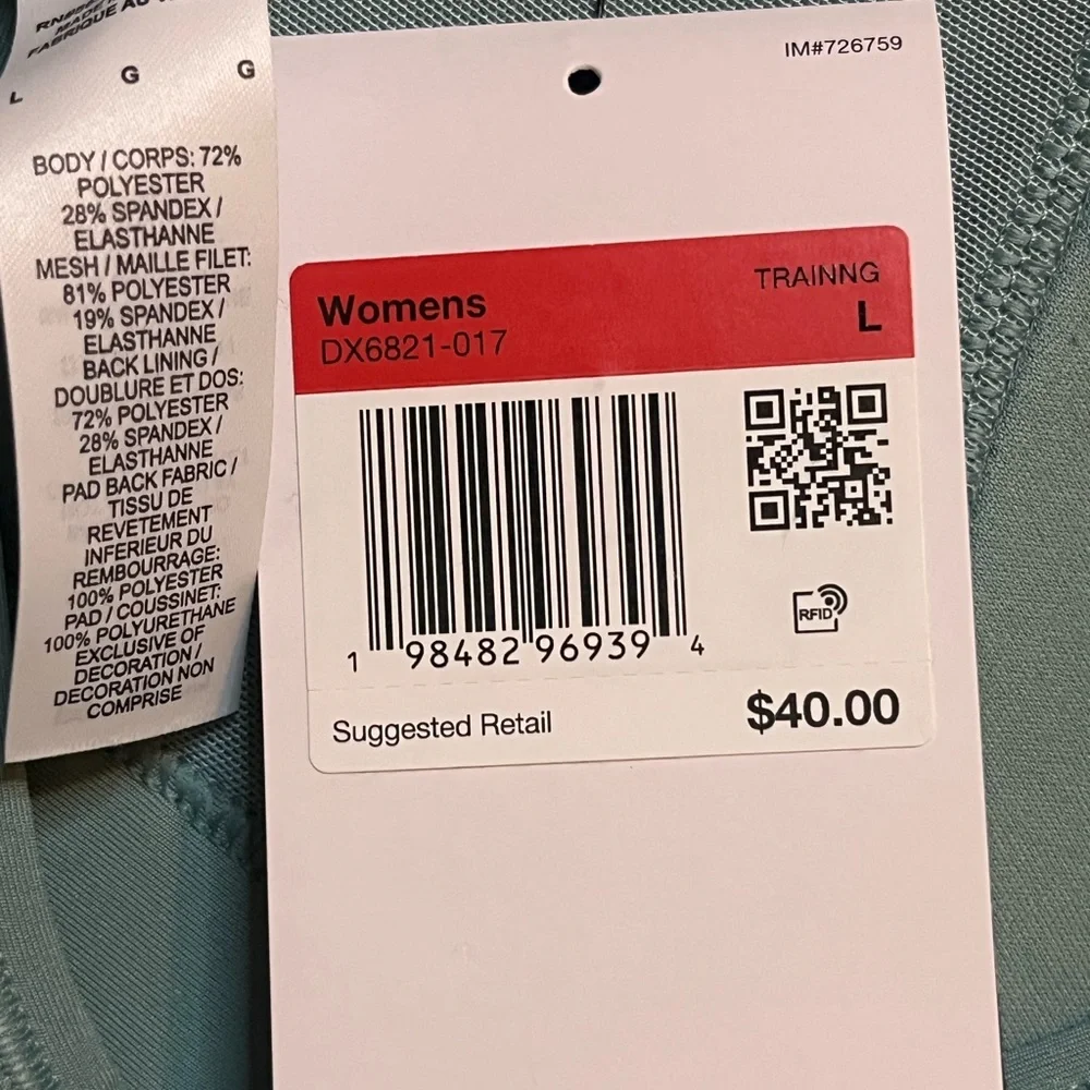 Nike Swoosh Women’s Large Medium Support Padded Racerback Sports Bra In Cannon - Picture 5 of 8